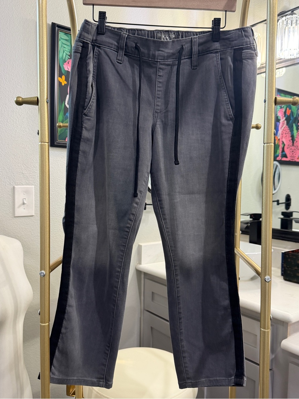 torrid Men's Gray Jeans with Black Side Panels